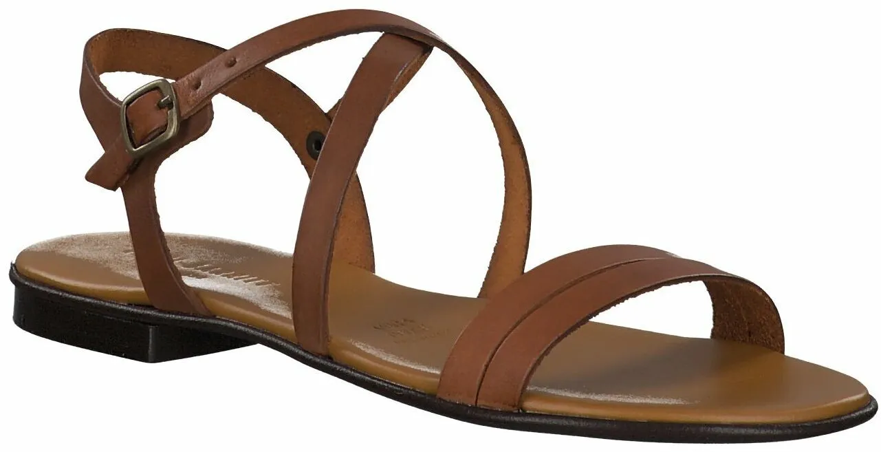 Damen-Sandalen aus Leder 184221289085 (Mittelbraun)