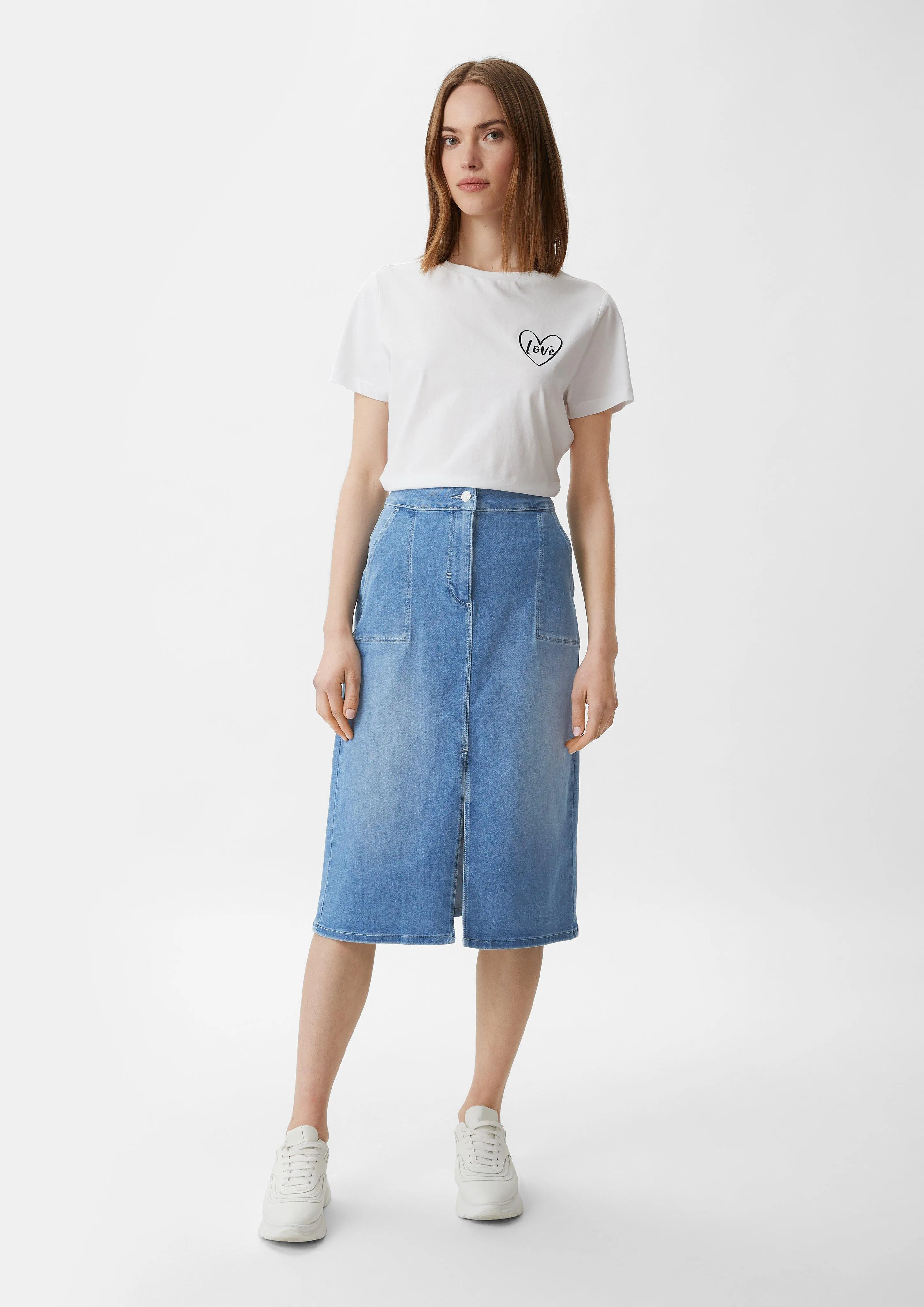 Midi-Rock aus Denim