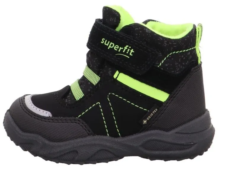 Superfit GLACIER Weit Stiefel Gore Tex Schwarz/gelb weite Form 09227