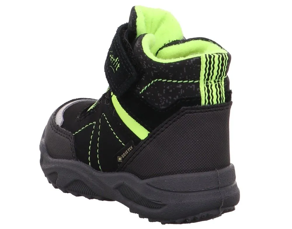 Superfit GLACIER Weit Stiefel Gore Tex Schwarz/gelb weite Form 09227