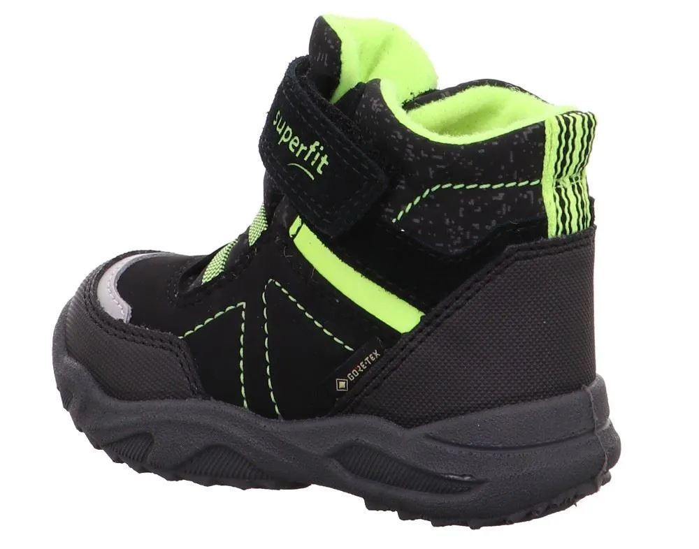 Superfit GLACIER Weit Stiefel Gore Tex Schwarz/gelb weite Form 09227